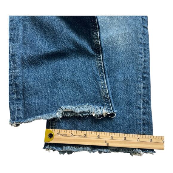 We the Free Jeans Womens 27 Maggie Straight Mid-Rise Raw Hem Button Fly Boho - Picture 8 of 11